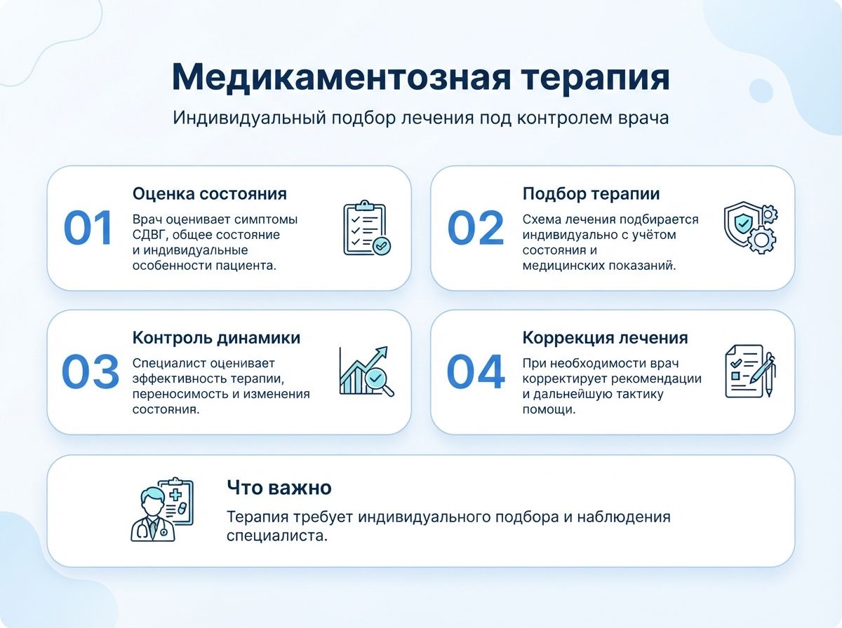 Лечение СДВГ в Рыбном у детей и взрослыхинфографика